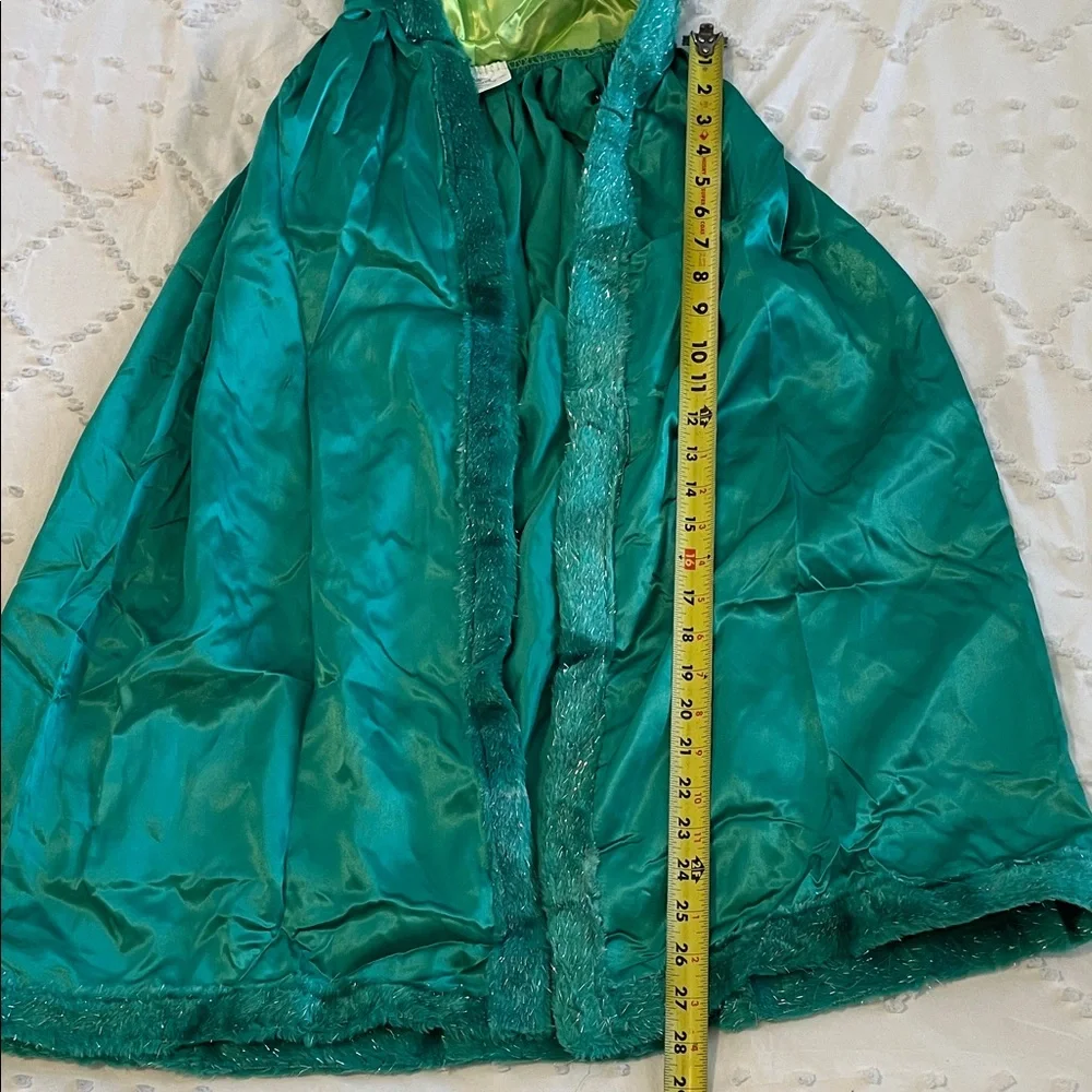 Kids Green Hooded Cape with fur trim new - Picture 9 of 9